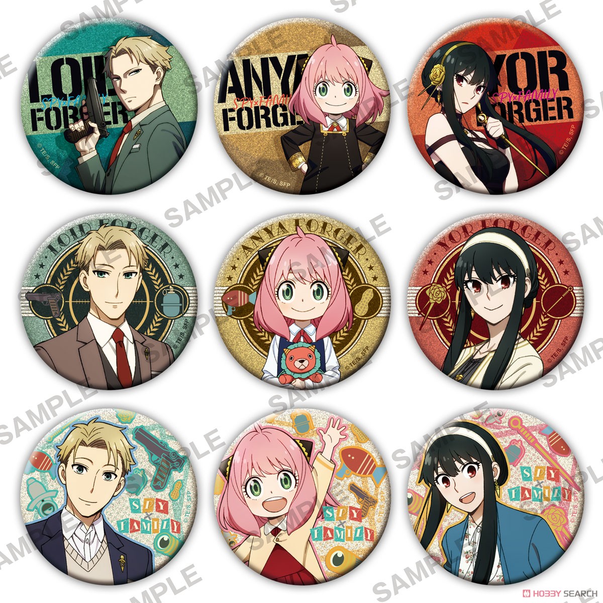 SPY×FAMILY キラキラ缶バッジ (9個セット)