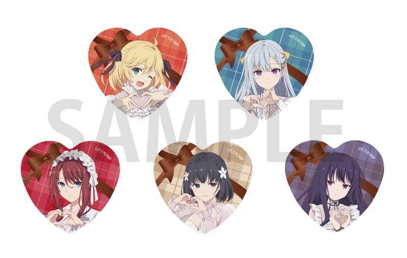 TV 転生王女と天才令嬢の魔法革命 トレーディングハート型缶バッジ valentine ver.